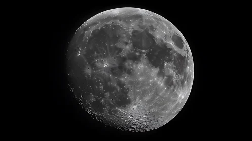 Luminous lunar surface with sharply etched craters at perigee.