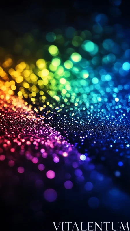 Shimmering rainbow lights dancing across dreamy darkness.