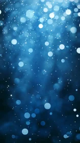 Blue bokeh light field with floating particles background.