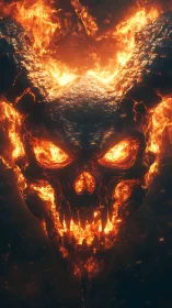 Infernal Skullstorm Crowned In Roaring Volcano Fire.