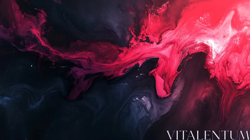 Crimson nebula streams across dark cosmic canvas in motion