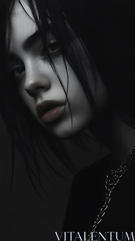 Brooding monochrome portrait captures quiet emotional depth