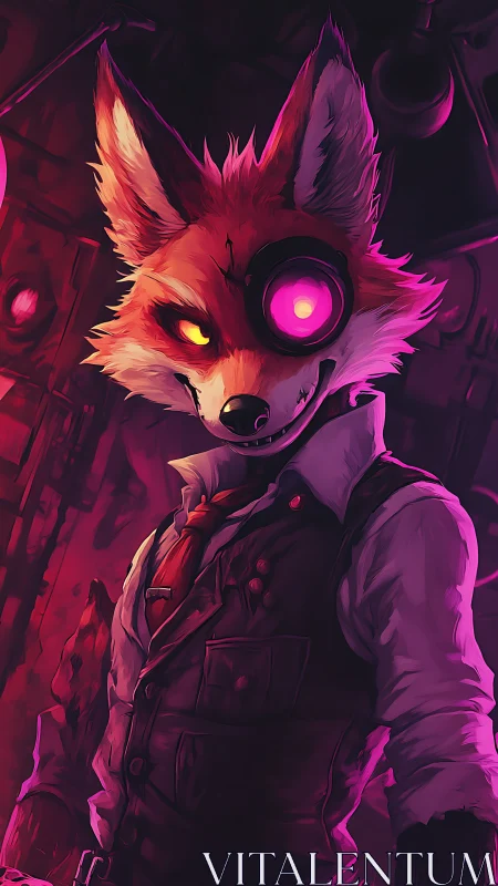 Clockwork-eyed fox detective stalks neon laboratory shadows.