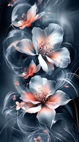 Luminous Flowers Dance Through Darkness.