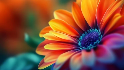 Gerbera's Rainbow Petals Explode in Chromatic Brilliance