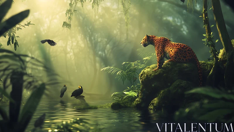 Jaguar's Misty Forest: A Wild Encounter
