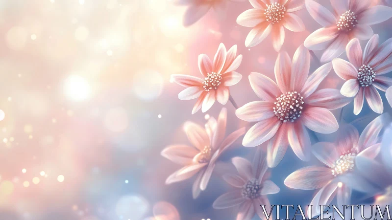 Stylized Flowers with Bokeh Light Elements