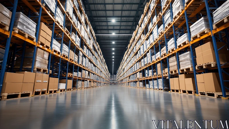 Endless warehouse corridor hums with geometric precision.