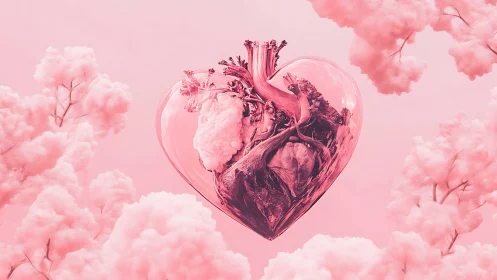 Anatomical Heart Structure Within Glass Sphere