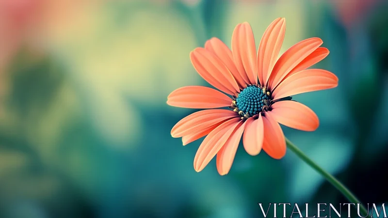 Coral Daisy Unfolds: Nature's Geometric Symmetry Blooming.