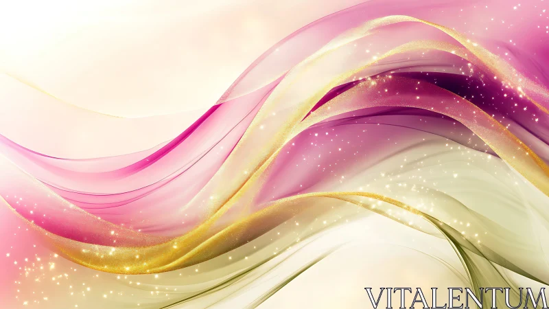 Iridescent ribbon wave abstraction with luminous gradients.