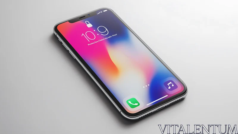 Premium iOS Device Mockup with Gradient Lock Screen Display