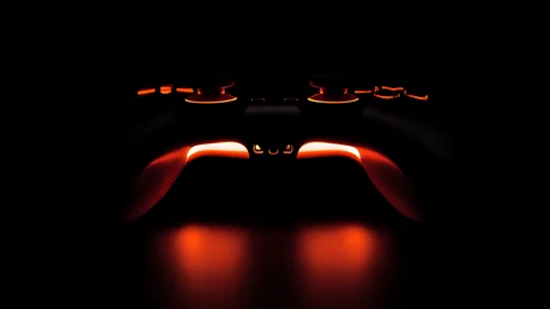 Glowing game controller inviting late night play sessions.