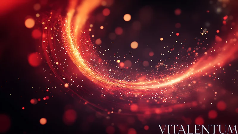 Ember-lit stardust ribbon swirling through cosmic night.