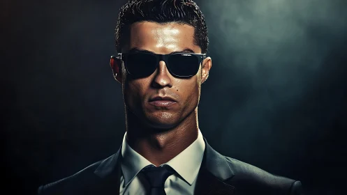 Midnight agent in tailored armor of light and shadow.