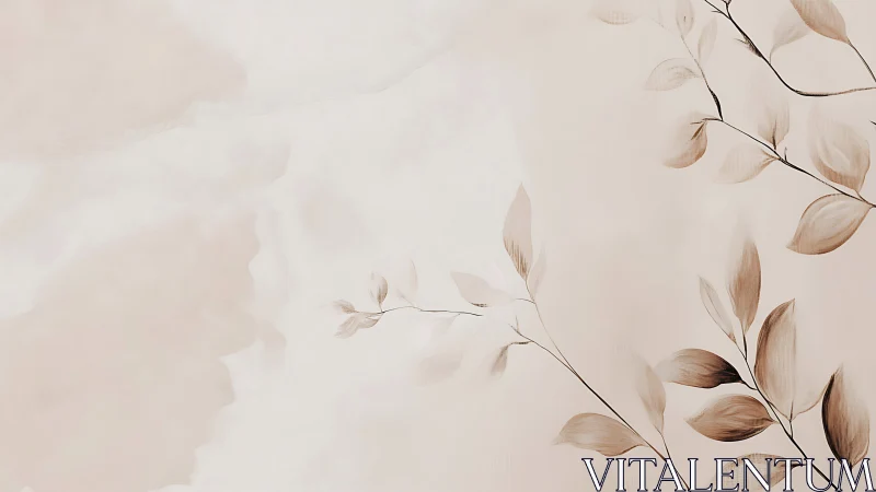 Gentle sepia vines drift softly across a whispering sky