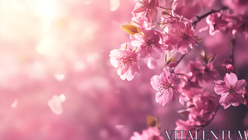 Pink Blossoms in Soft Focus Moment.