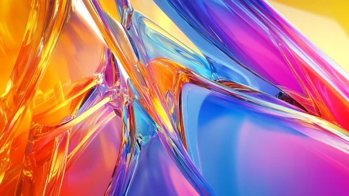 Chromatic glass currents collide in a molten neon rush