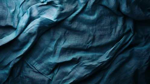 Textured teal fabric surface with directional folds and soft shadows