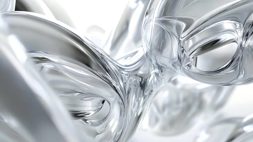 Abstract fluid glass shapes in modern digital art style.