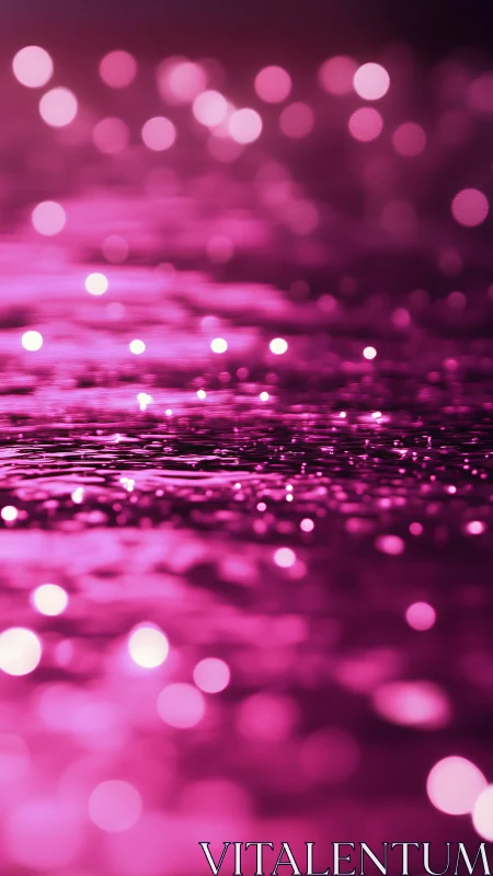 Defocused magenta light reflections form an abstract surface