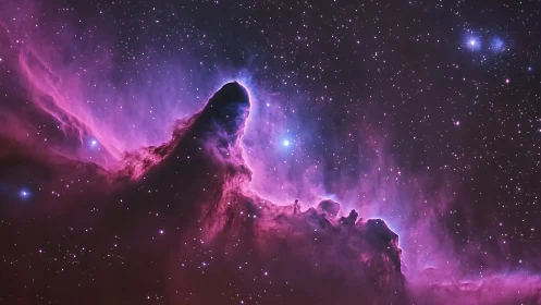 Majestic cosmic nebula glows in radiant violet starlight