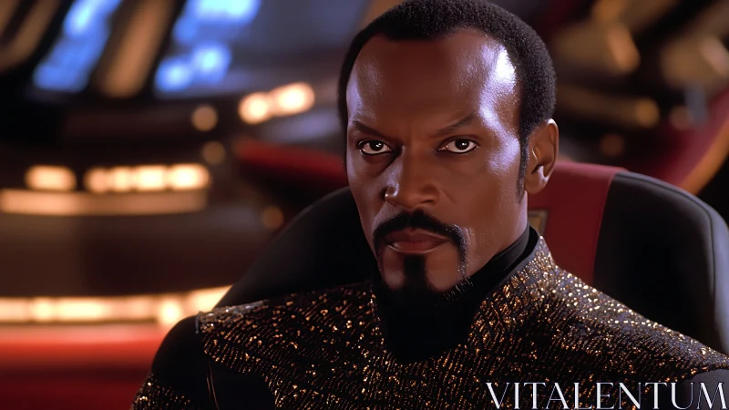 Cinematic starship portrait with dramatic low-key lighting.