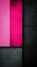Neon magenta panels slice through matte charcoal black field.