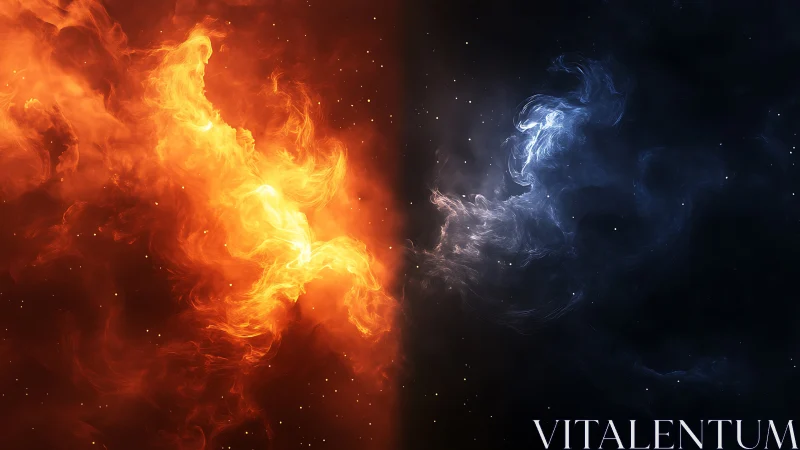 Fire and Ice: Cosmic Duality Split Image