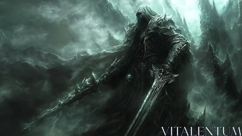 Chaos-clad void warlord wielding bifurcated infernal blades.