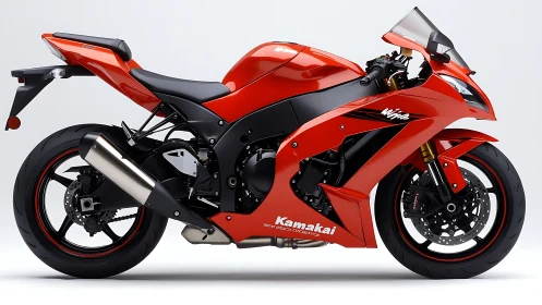 Sleek red sport motorcycle ready for bold city adventures.