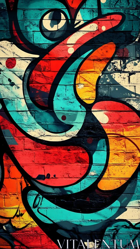 Bold street mural bursting with playful color and energy.