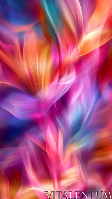 Abstract vertical digital composition shows smooth color flows