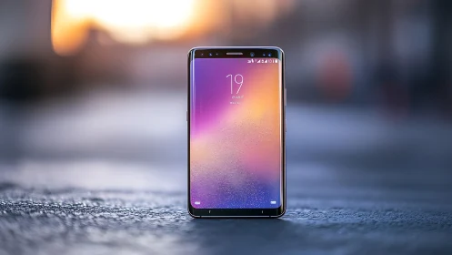 Gradient AMOLED Smartphone Display: Warm-to-Cool Chromatic Transition on Modern Android Device