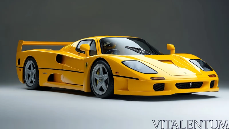 Sunburst supercar idol poised in studio silence.