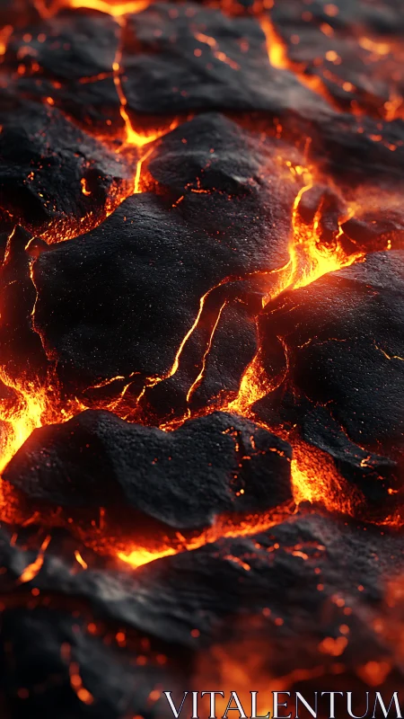 Molten Lava Flow: Volcanic Eruption Surface Detail