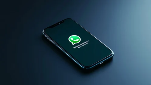 Smartphone Displaying WhatsApp Messaging Application Loading Screen