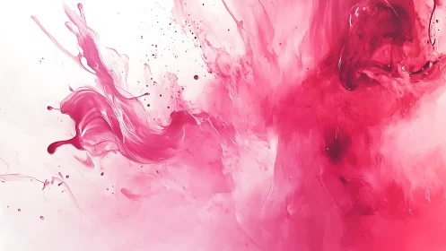 Vibrant Pink Ink in Water Abstract Art with Fluid Motion.