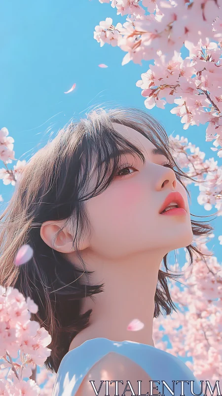 Soft spring daydream among blush pink cherry blossoms.