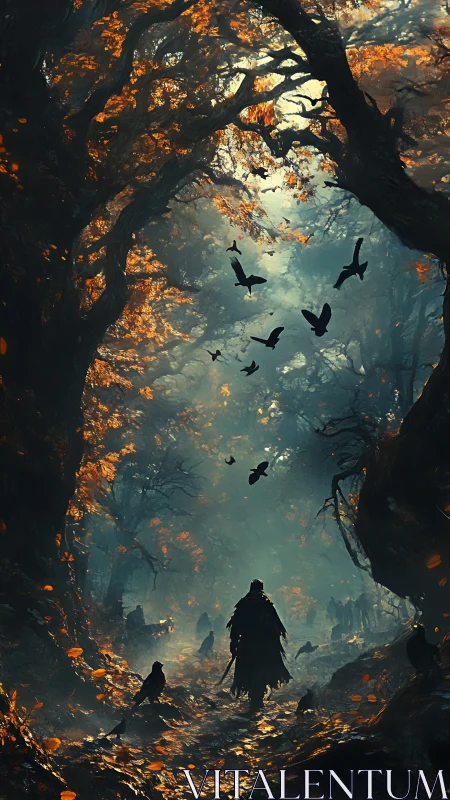 Wanderer of the emberwoods beneath whispering crows&rsquo; orbit.