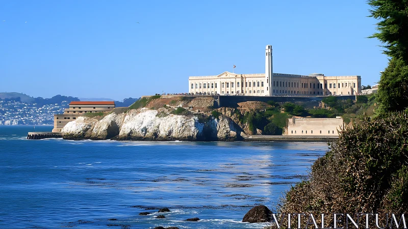 Alcatraz Federal Penitentiary Crowns Windswept Rock Island.
