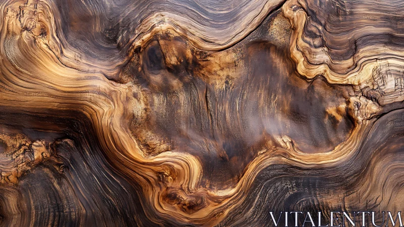 Polished olive wood grain with fluid swirling patterns.