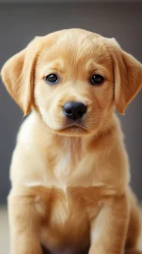 Golden puppy portrait uses shallow depth and soft frontal lighting