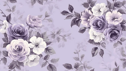 Violet Rose Garden on Lavender Backdrop.