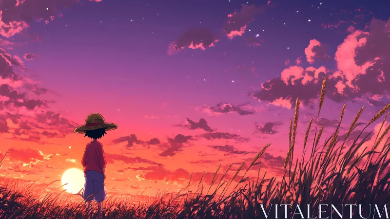 Sunset daydreams in a quiet field of glowing color.