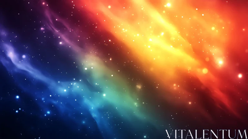 Nebula colors cascade like spilled light across deep space