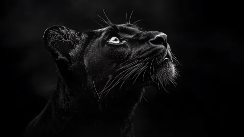 Black Feline Portrait: High-Contrast Charcoal Study.