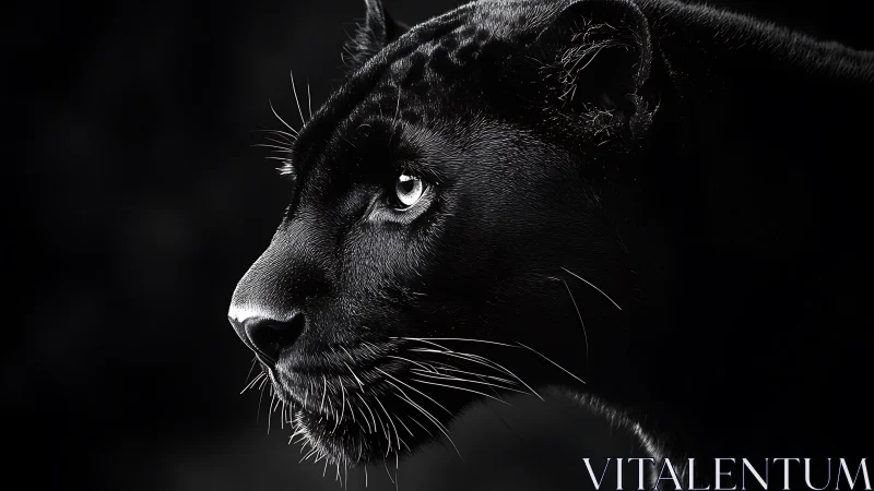 Black Panther's Penetrating Gaze Against Darkness.