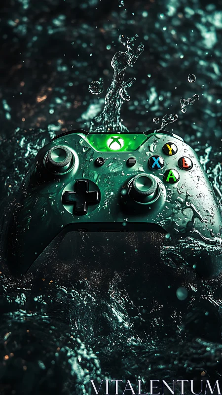 Water-Soaked Xbox Controller Glistens With Dramatic Gaming Flair