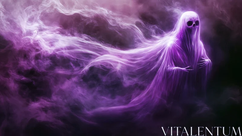 Spectral violet wraith rendered as volumetric mist entity.